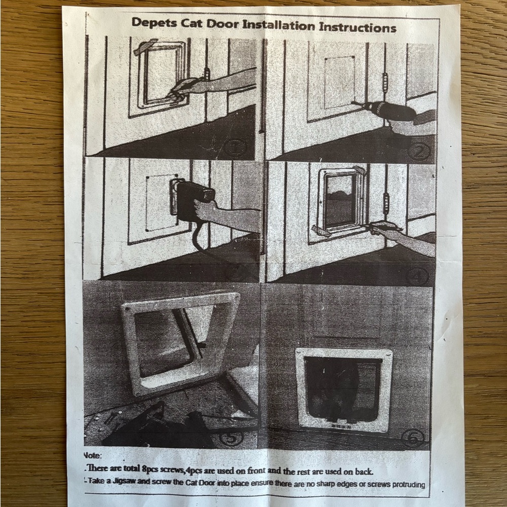 White 4 Way Cat Door with Locking Mechanism - Picture 6 of 6